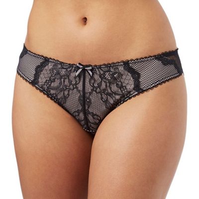 Gorgeous DD+ Black floral lace Brazilian briefs